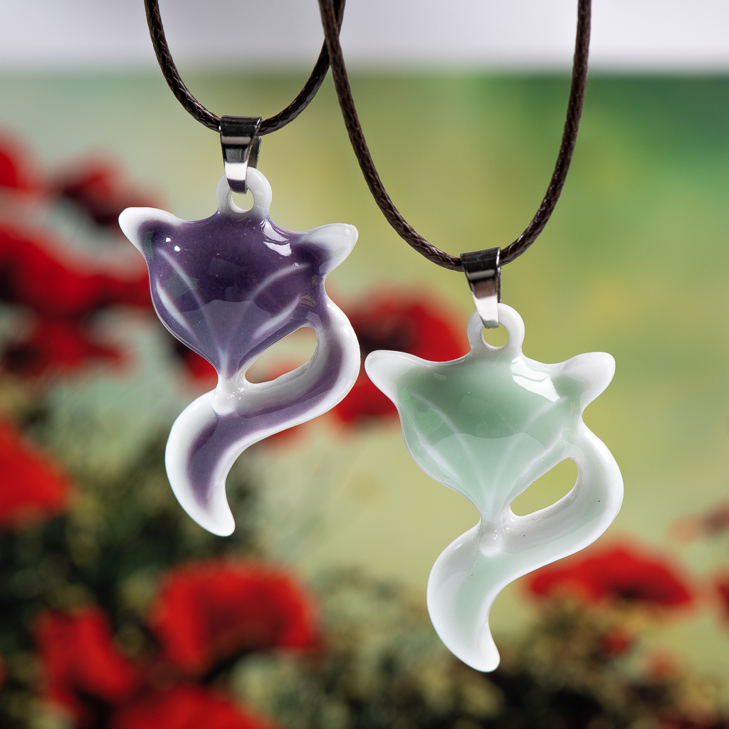 Snake Plant Ceramic - Ceramic Fox Pendant Cute Cartoon Animals