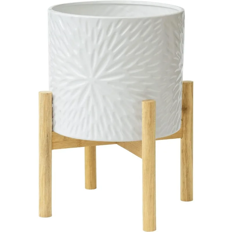 Snake Plant Ceramic - Large Ceramic Plant Pot with Stand