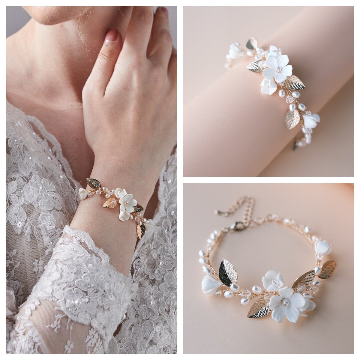 Ins Clay Flower Bridal Bracele - Snake Plant Ceramic 评论和价格