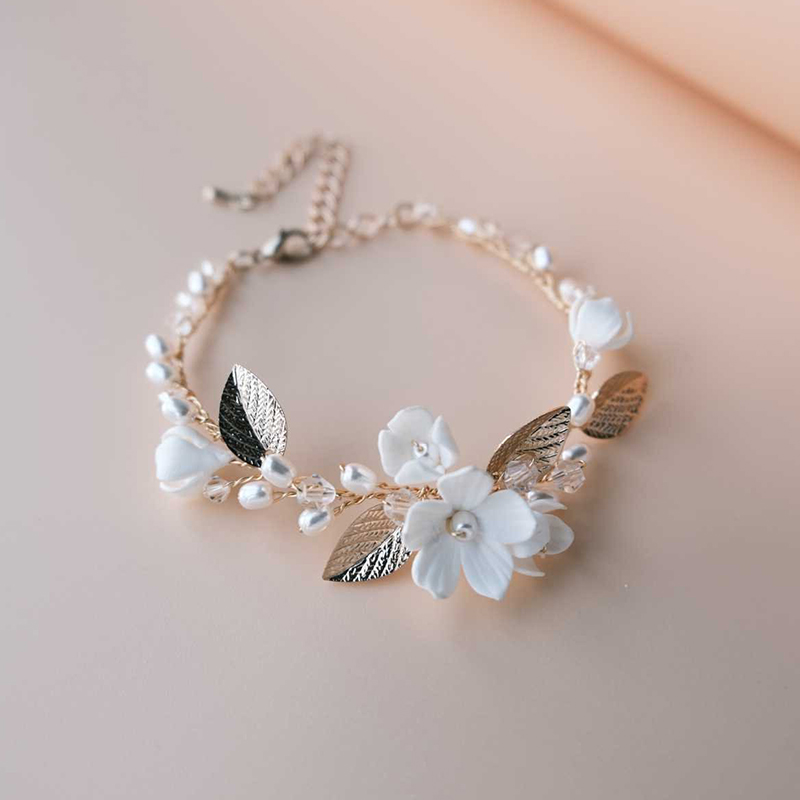 Ins Clay Flower Bridal Bracele - Snake Plant Ceramic 评论和价格