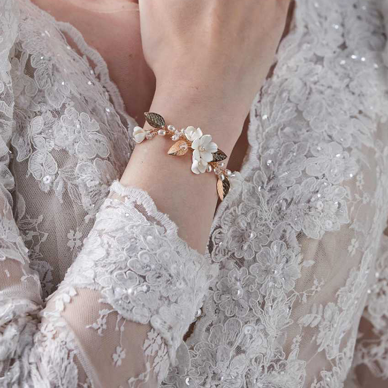Ins Clay Flower Bridal Bracele - Snake Plant Ceramic 评论和价格